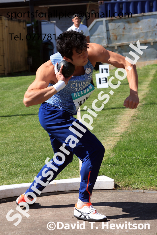 Decathlon shot putt, 2025 EAP International Combined Events, Hexham, Northumberland.  Photo: David T. Hewitson/Sports for All Pics